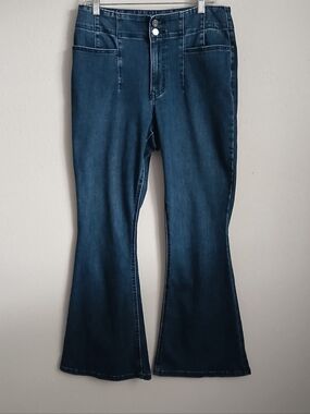 M Jean By Maurice Flare High Rise Curvy Denim Jean Size 14 Regular